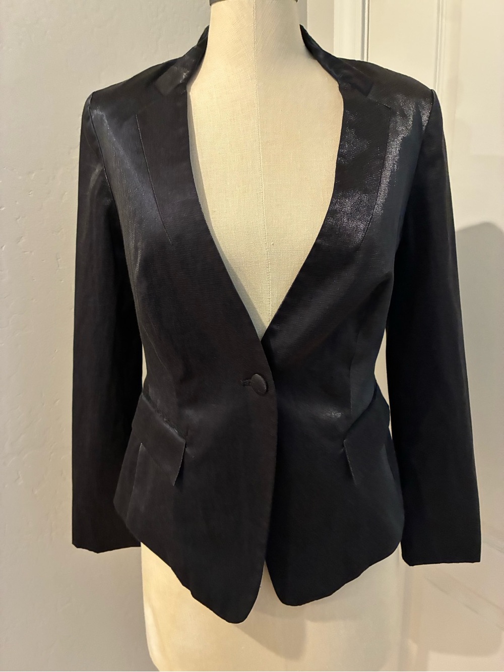 RACHEL Rachel Roy Black Single-Button Blazer